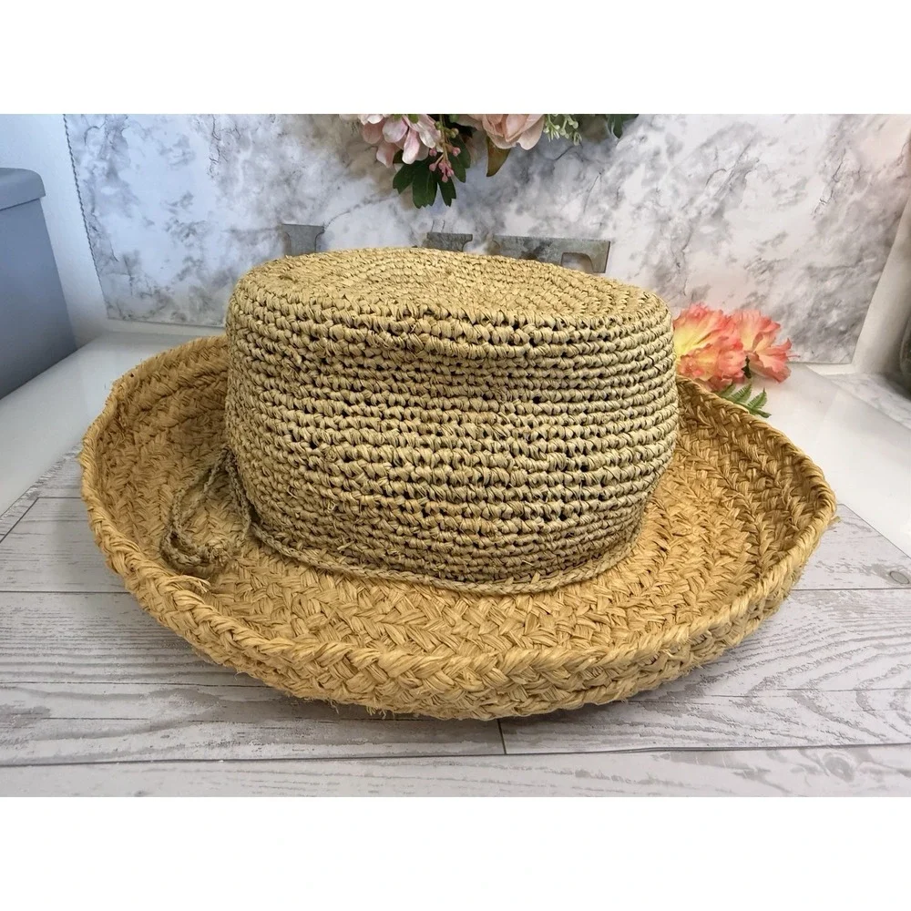 Orvis Straw Hat Womens Fedora Bucket Brim Fishing Beach Hiking Sun Protection 7
